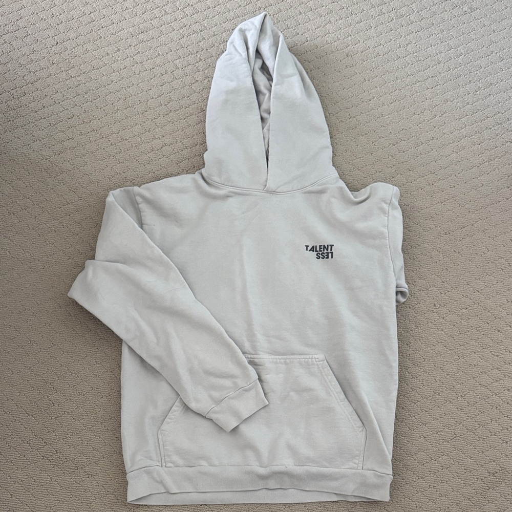 Talentless Cream Hoodie with Front Pocket